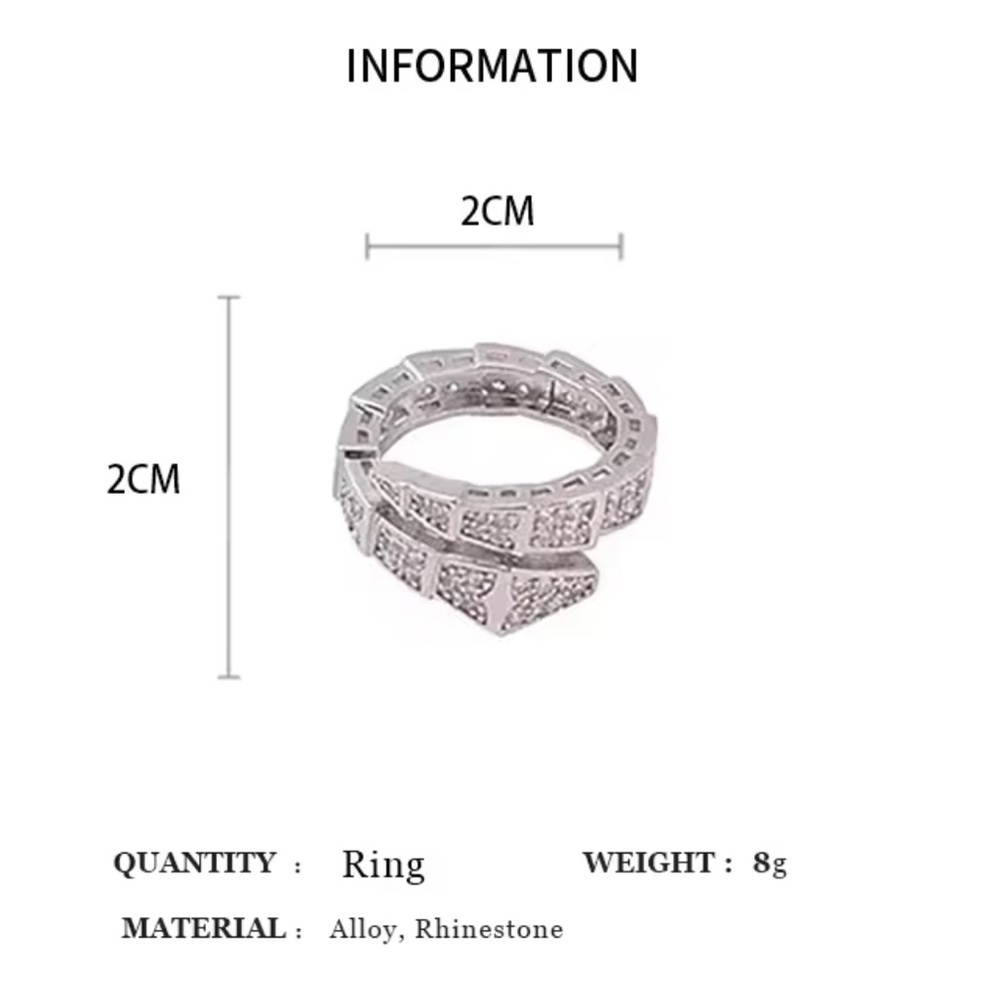 Serpenti Silver Crystal Adjustable Ring - image 7